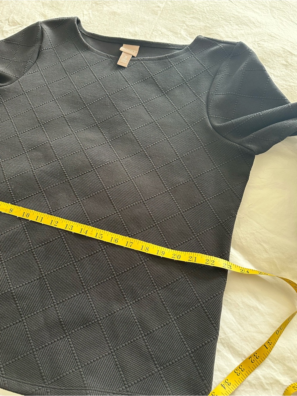 Chico's Black Quilted Balloon-Sleeve top, size XL (3) - Picture 10 of 12
